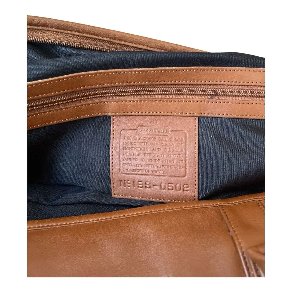 Vintage Coach Cabin Weekender Leather Duffle Bag 199-0502 Brass  22.5x11x9